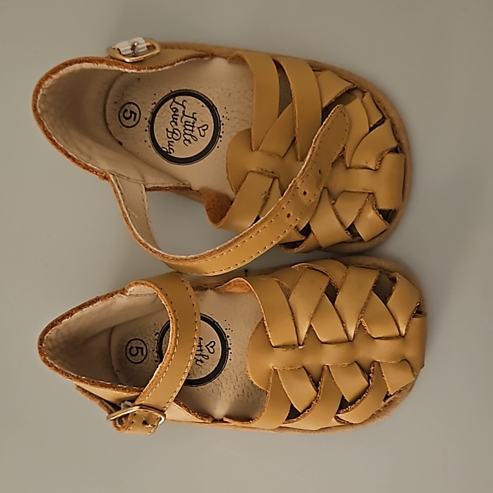 Little Love Bug Toddler Girl Tan Sandals